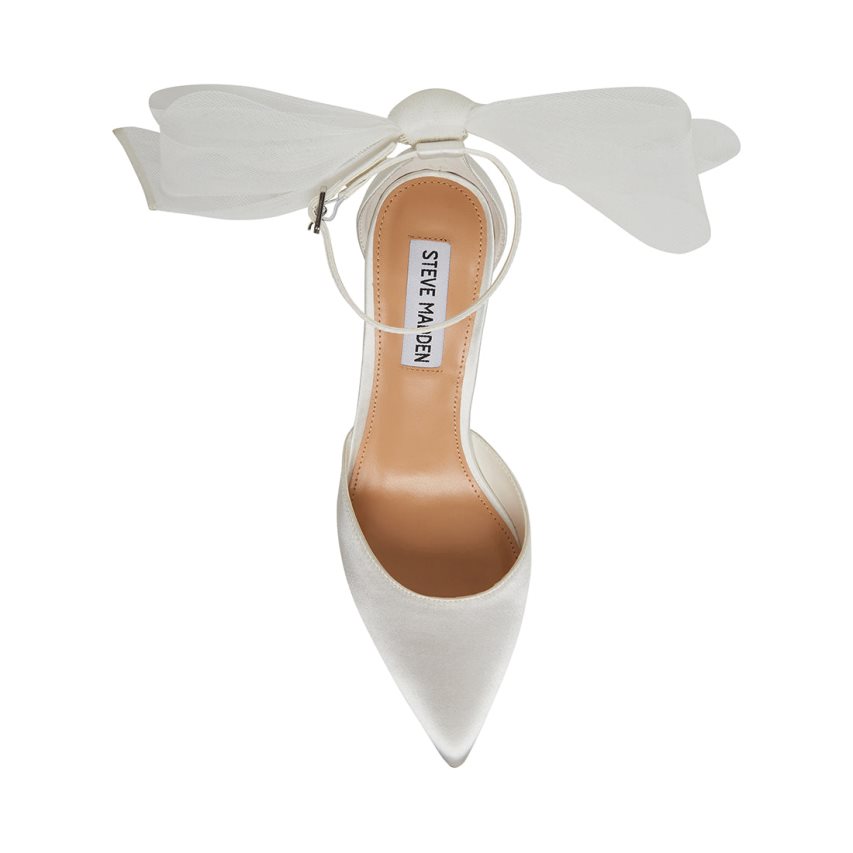 Tacones Steve Madden Valenteen Satin Mujer Blancas | ES GU9E18